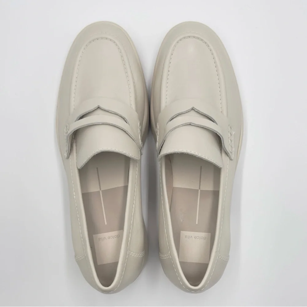NEW Dolce Vita Yanni Platform Loafer Shoes Round Toe Women's Ivory Size US 7.5 - Picture 6 of 12